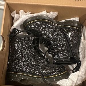 Dr. Martens Black and White Speckled Boots